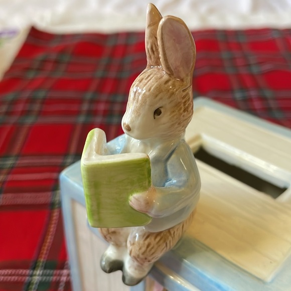 1990 Schmid porcelain Beatrix Potter Petter Rabbit figurine block Bank - Picture 2 of 9